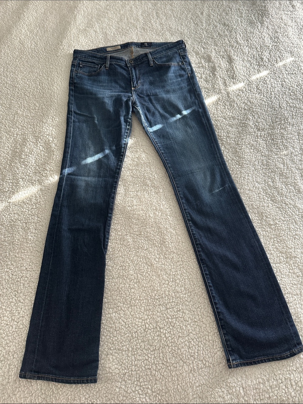 Ag Adriano Goldschmied Indigo Bootcut Jeans with Subtle Fade